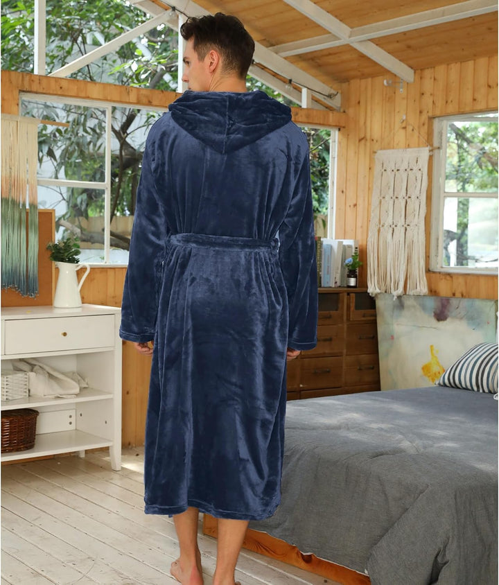 Luxury Men's Bathrobe - Robbie-Dark Gray-S/M-Nora Luxe