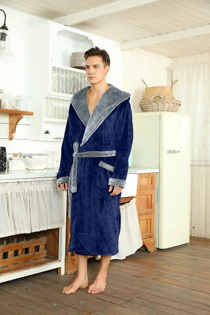 Luxury Men's Bathrobe - Robbie-Dark Gray-S/M-Nora Luxe