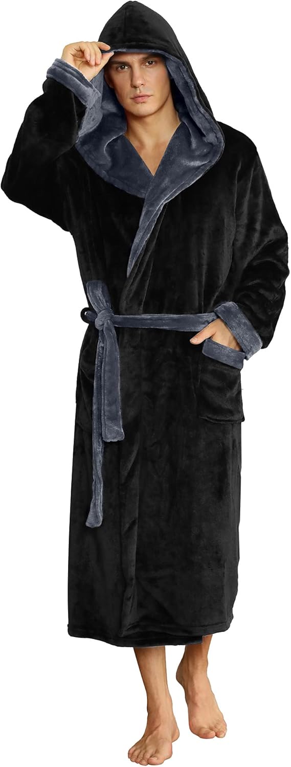 Luxury Men's Bathrobe - Robbie-Dark Gray-S/M-Nora Luxe