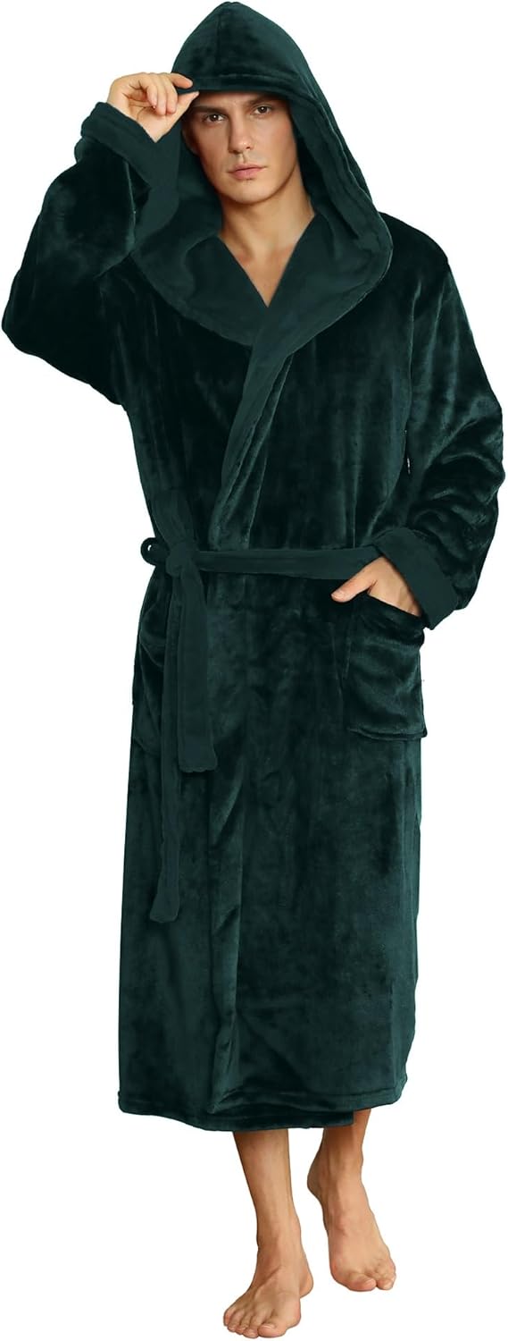 Luxury Men's Bathrobe - Robbie-Dark Green-S/M-Nora Luxe