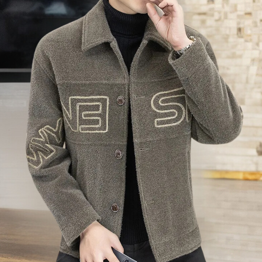Luxury Men's Coat with Timeless Class - Bastien-Khaki-S-Nora Luxe