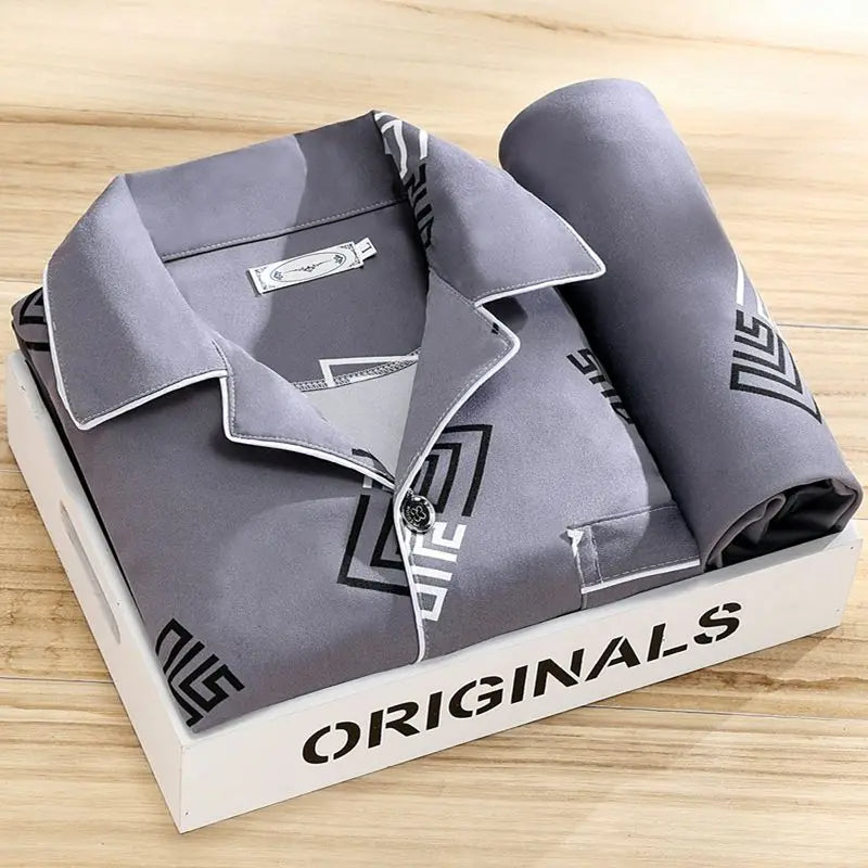 Luxury Men's Pyjama Set - Oliver-Dark grey-L-The Livary