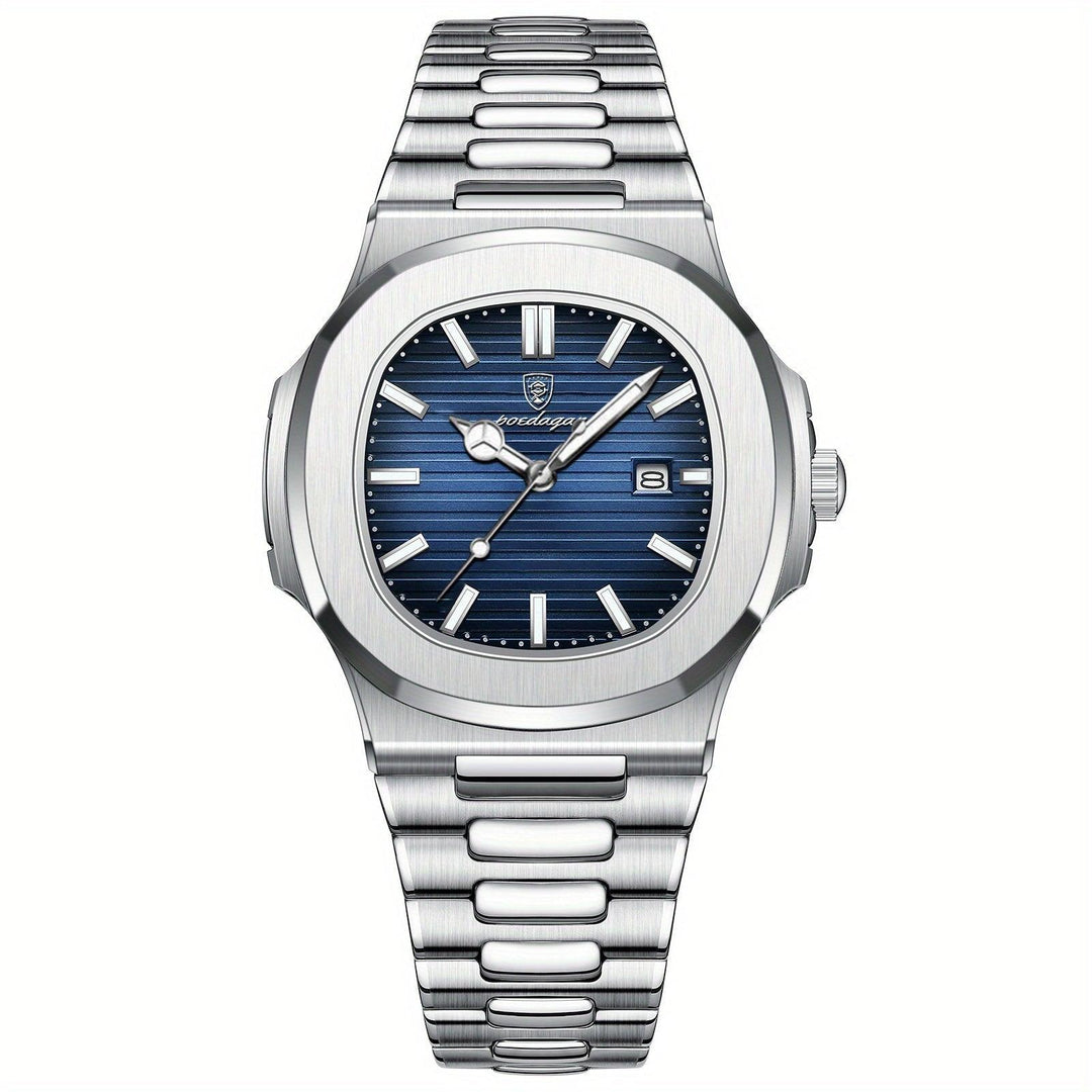 Luxury Men's Watch - Tempus-Silver / Blue-Nora Luxe