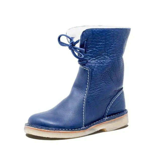 Luxury Mid Calf Padded Ladies' Boots - Sophia Hike Boot-Blue-4.0-Nora Luxe