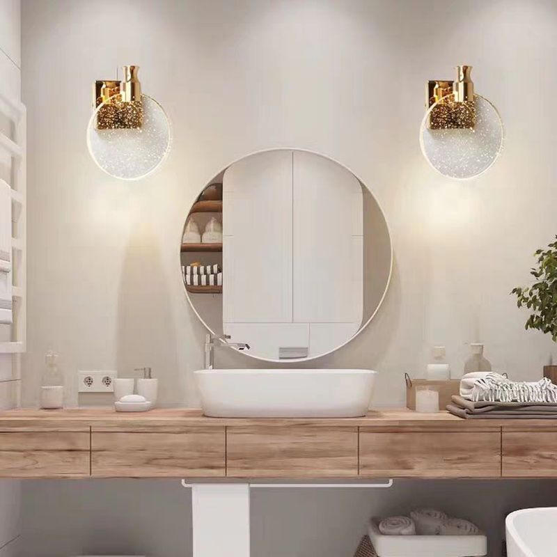 Luxury Round Crystal Wall Lamp – Celestia-Gold-Warm light-13cm-The Livary