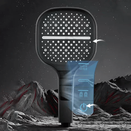 Luxury Shower Head with 7 Settings – HydraLux-Black-The Livary