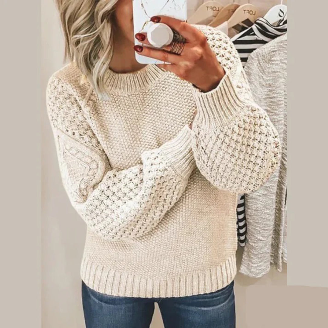 Luxury Stylish Ladies' Sweater - Aria-Beige-S-Nora Luxe