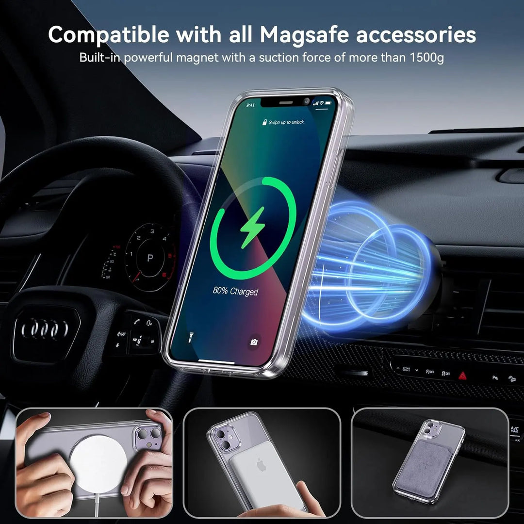 Magnetic Shockproof Case with Glass Protector – For iPhone X to 15 – Buy 1, Get 1 Free-For 15 Pro Max-State of Style