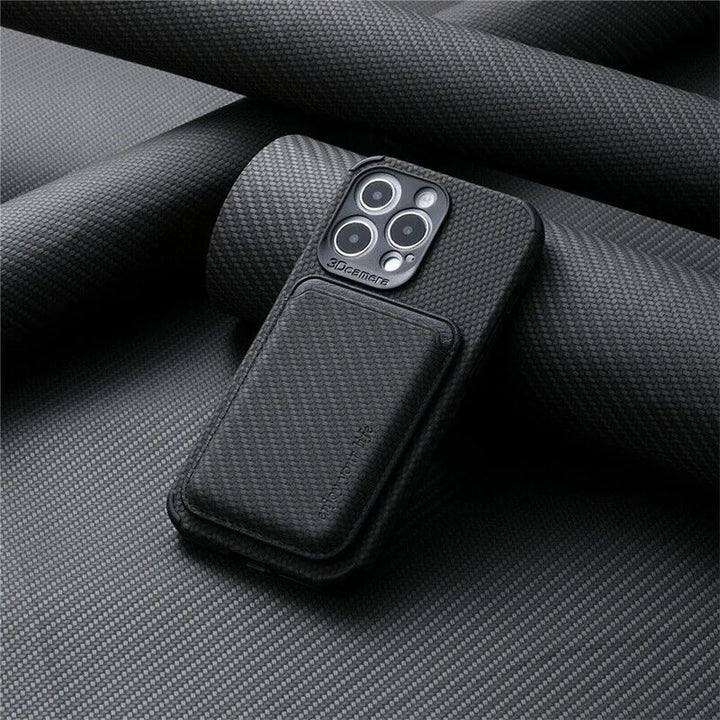 MagSafe Wallet Phone Case - TitanWallet-Carbon Black-iPhone 15 Pro Max-Nora Luxe