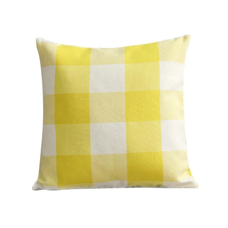 Cozy Checked Cushion Cover in Country Style – Autumn Plaid