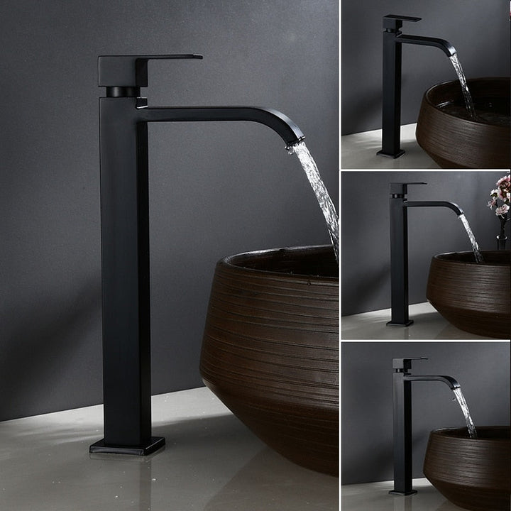 Matte Black Cold Water Basin Tap – Noira-Round-The Livary