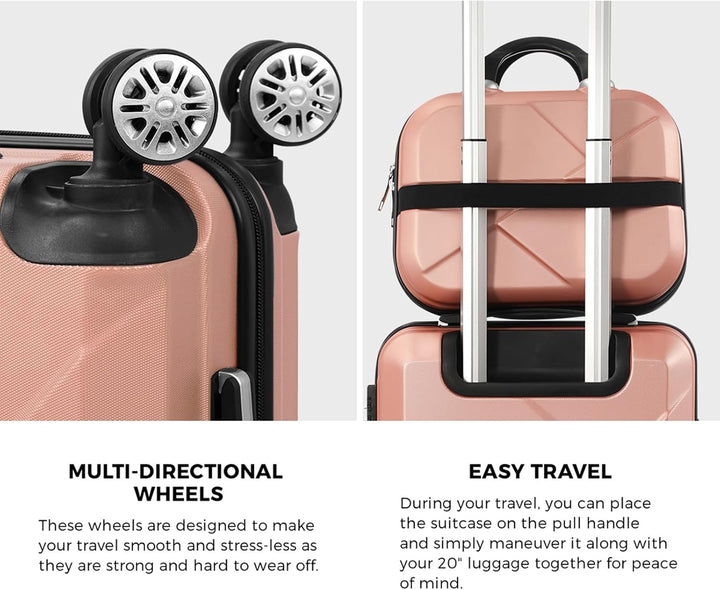 Compact 2-Piece Carry-On Luggage Set with Trolley Bag and Spinner Wheels – JetTrek