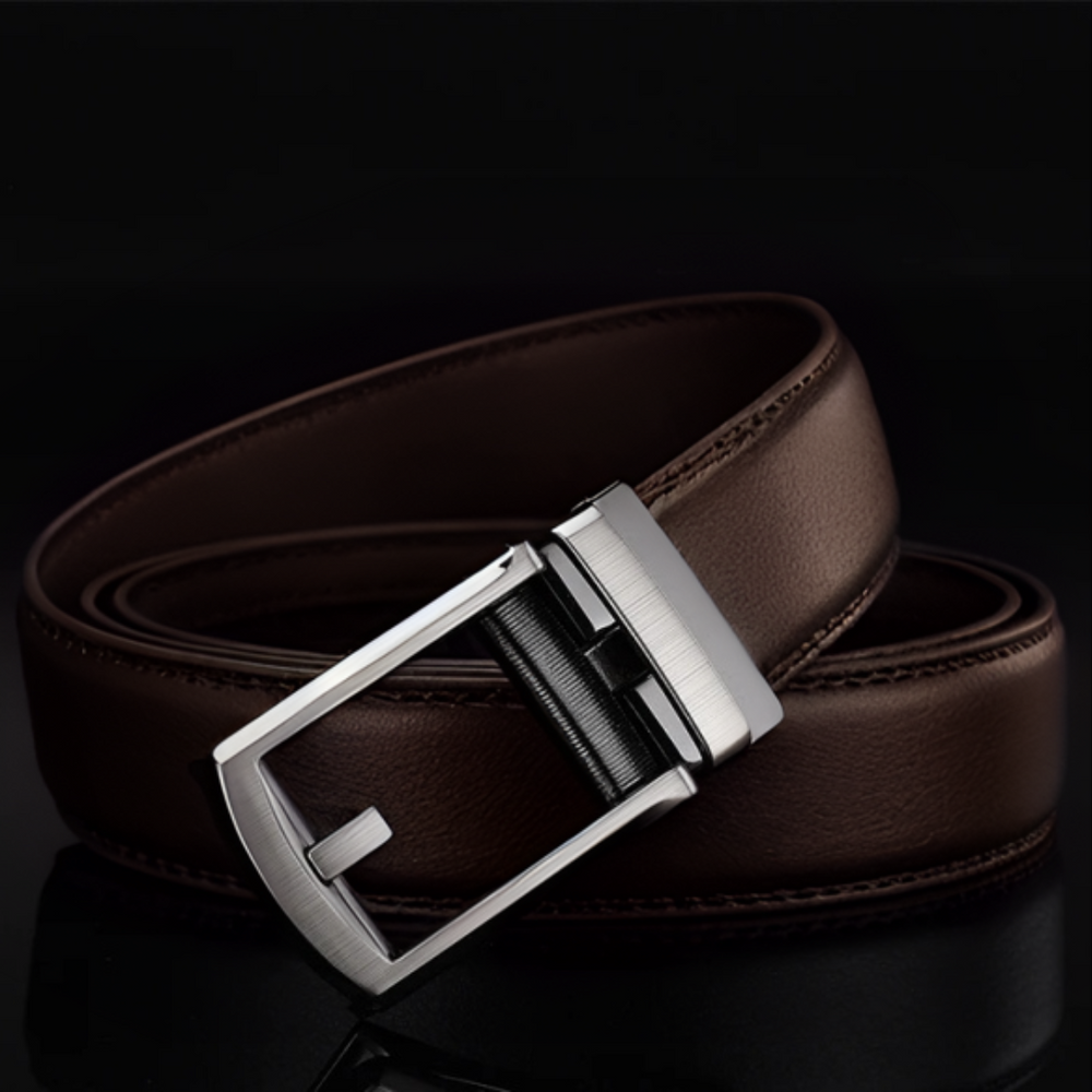 Men's Belt with Automatic Buckle - SnapFit Belt-Brown-Nora Luxe