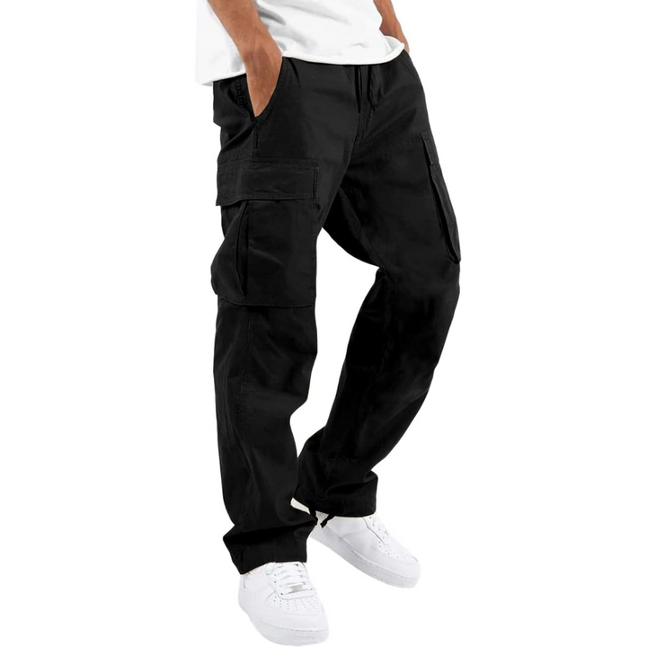 Men's Cotton Cargo Joggers - Arno-Black-S-Nora Luxe