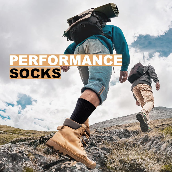 Men's Crew Socks (6 Pairs) - Daniel-Black-S - 6.5-8.0-Nora Luxe
