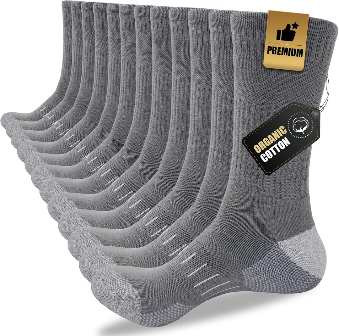 Men's Crew Socks (6 Pairs) - Daniel-Gray-S - 6.5-8.0-Nora Luxe
