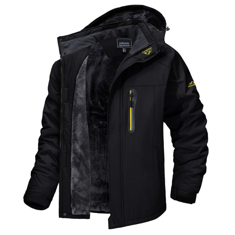 Men's Outdoor Winter Jacket - Everest-Black-S-Nora Luxe