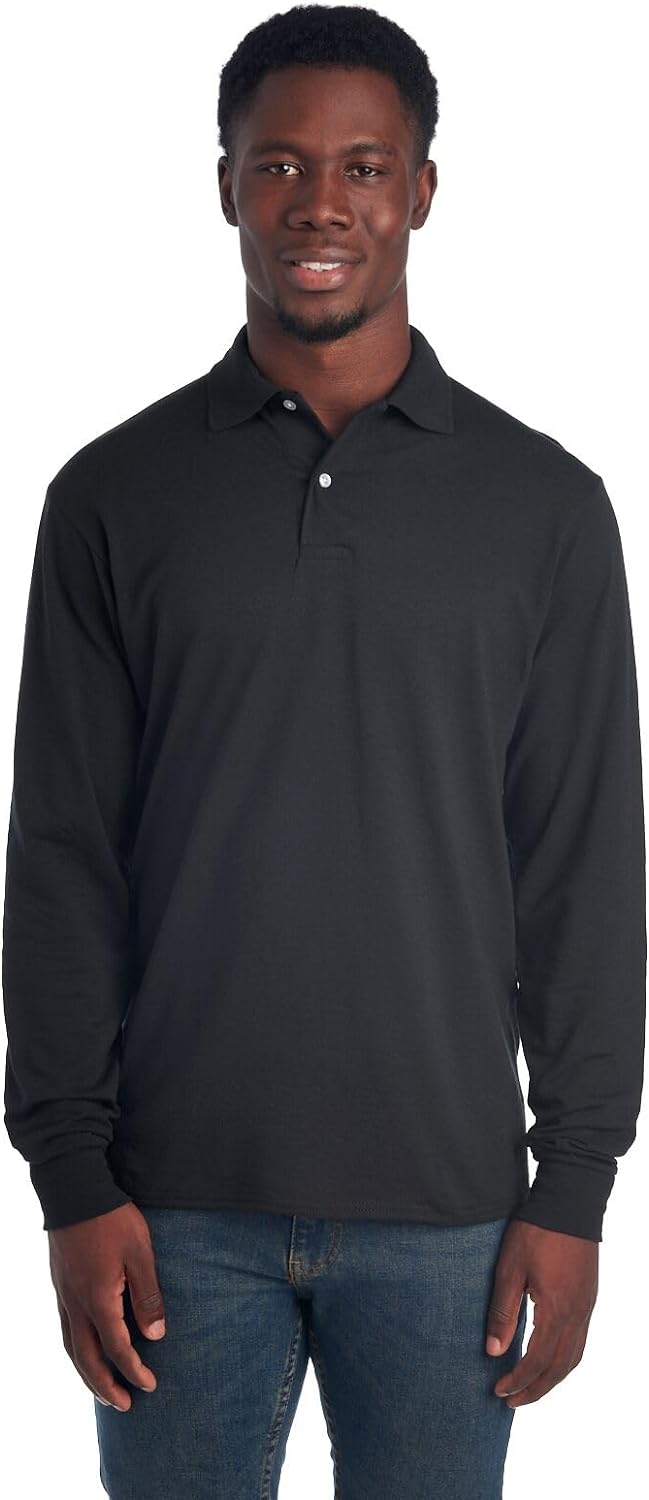 Men's Polo with Long Sleeves - Mark-Black-S-Nora Luxe