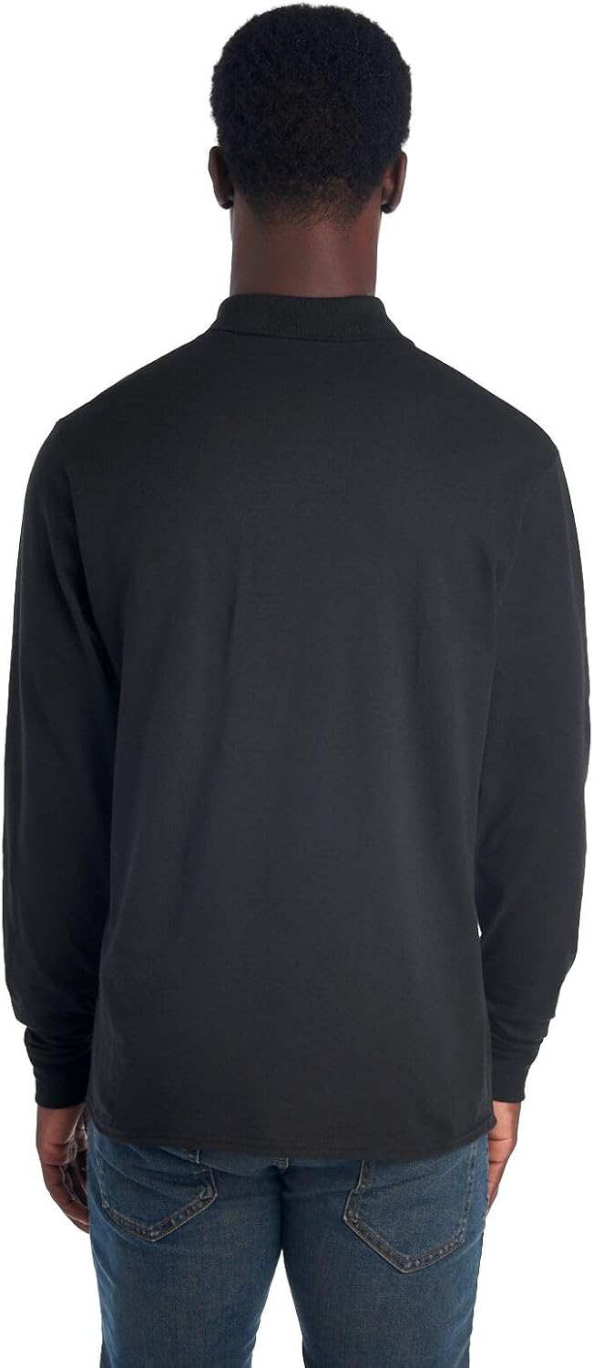 Men's Polo with Long Sleeves - Mark-Black-S-Nora Luxe