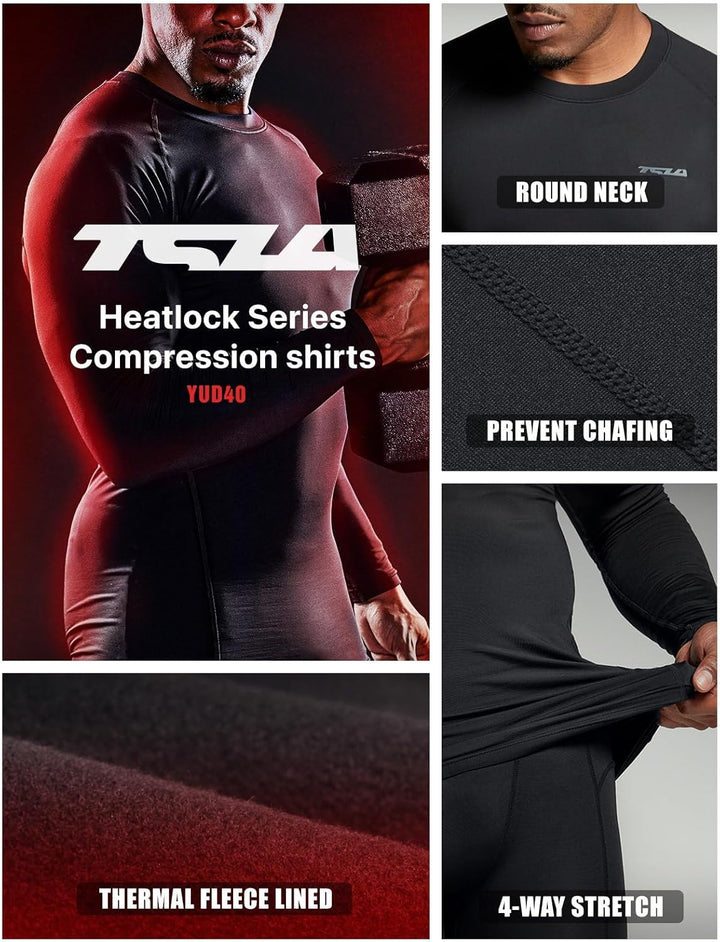 Men's Thermoshirt with Long Sleeves - Alex-Black-S-Nora Luxe