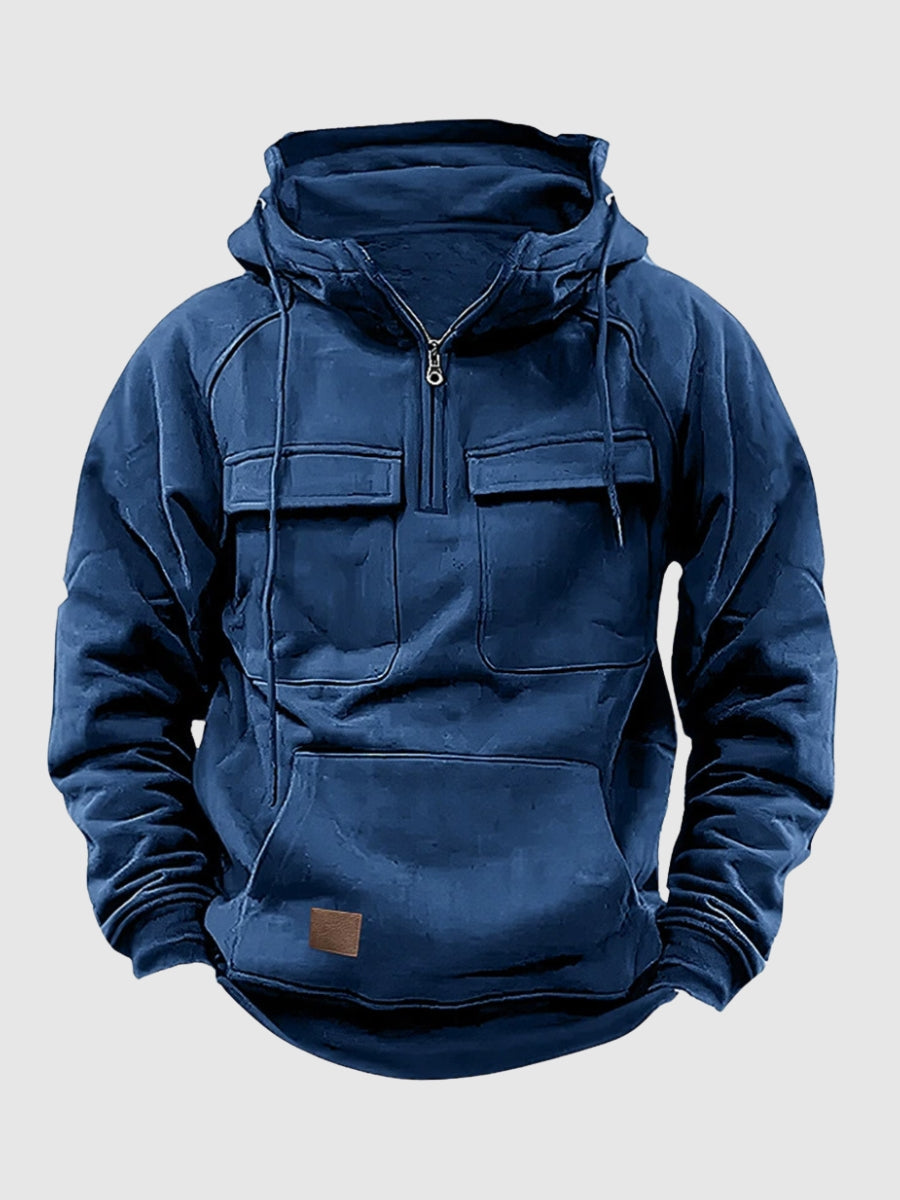 Men's Winter Hoodie - Oliver-Dark Blue-S-Nora Luxe