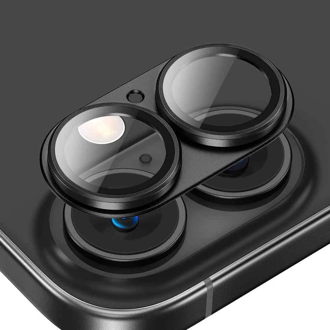 Metal Camera Lens Protector with Tempered Glass for iPhone – 1+1 FREE-Black-For iPhone 16e-State of Style