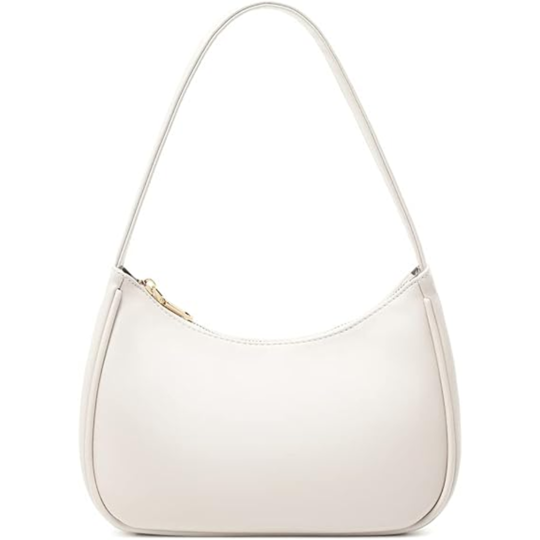 Mini Hobo Bag with Zipper - Sabrina-Beige-Nora Luxe