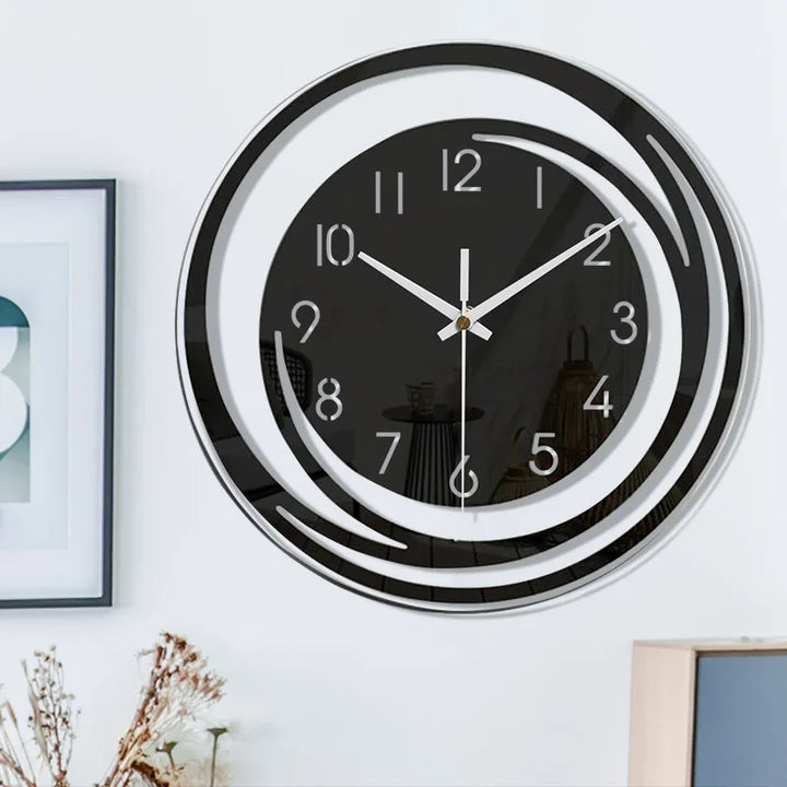 Modern Black Wall Clock made of Acrylic - ScandiTime-Nora Luxe