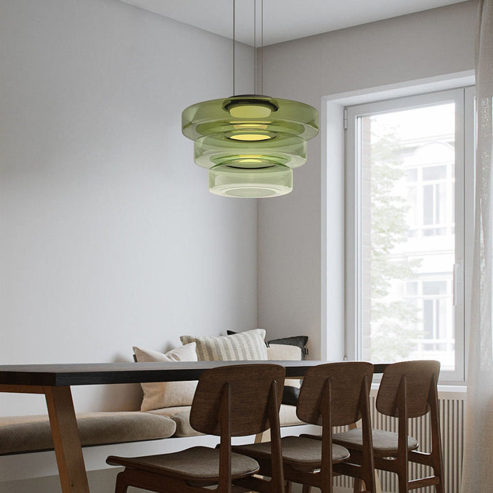 Modern Glass Pendant Light in Bauhaus Style - AuroraSphere-Amber-1 Level-D 9.84 x H 4.33 inches-Nora Luxe