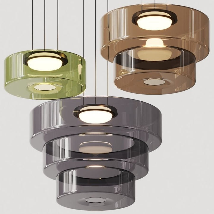 Modern Glass Pendant Light in Bauhaus Style - AuroraSphere-Amber-1 Level-D 9.84 x H 4.33 inches-Nora Luxe