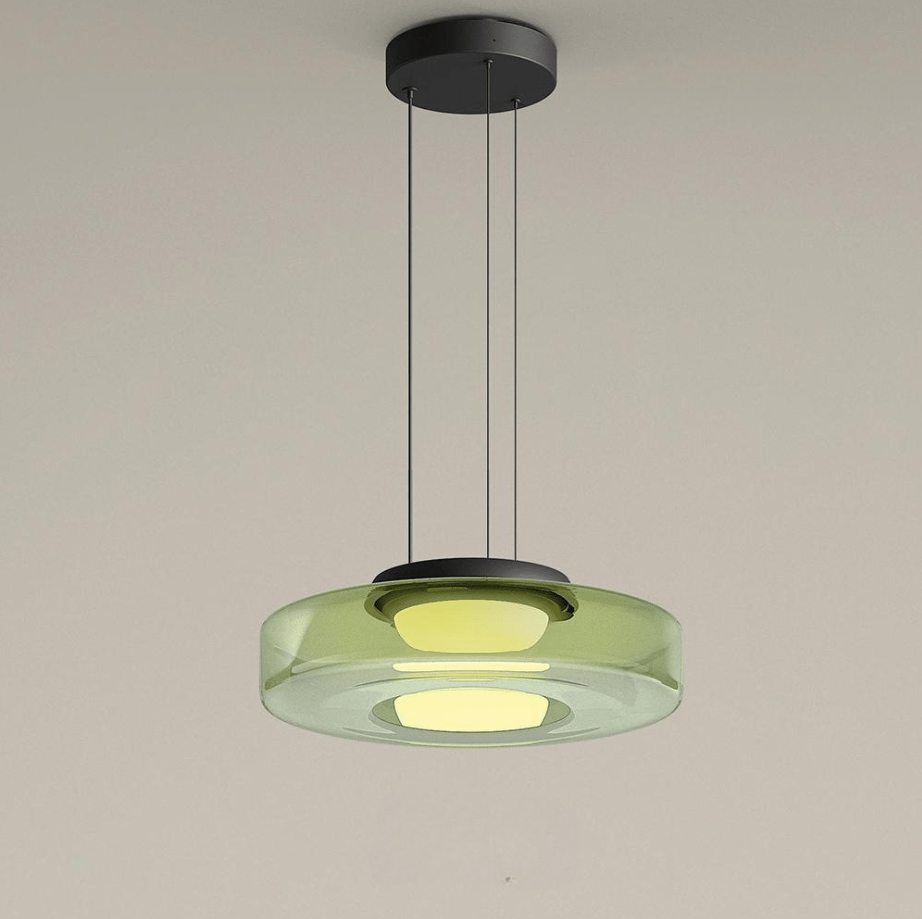 Modern Glass Pendant Light in Bauhaus Style - AuroraSphere-Green-1 Level-D 9.84 x H 4.33 inches-Nora Luxe