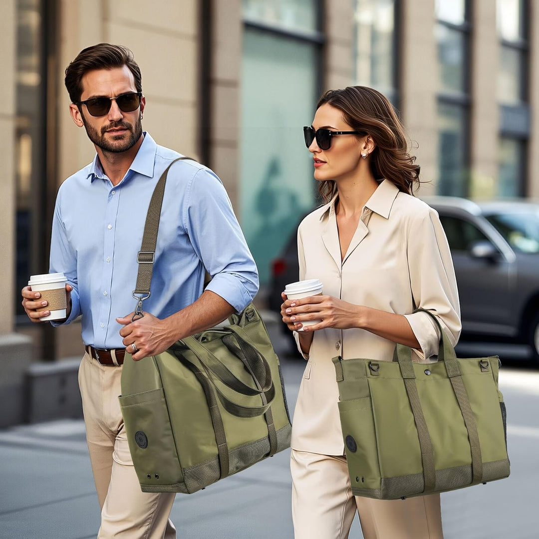 Multi-Compartment Laptop Tote Bag with Adjustable Strap – MetroCarry