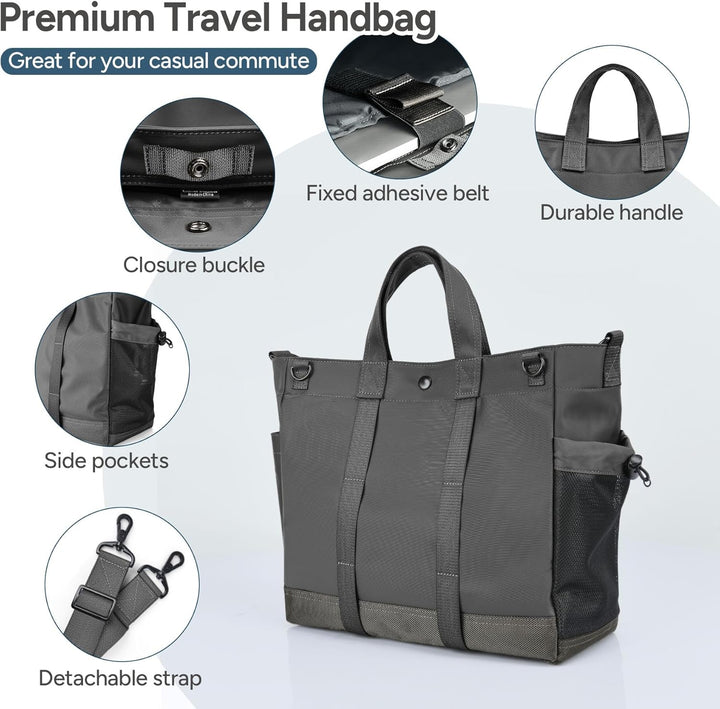 Multi-Compartment Laptop Tote Bag with Adjustable Strap – MetroCarry