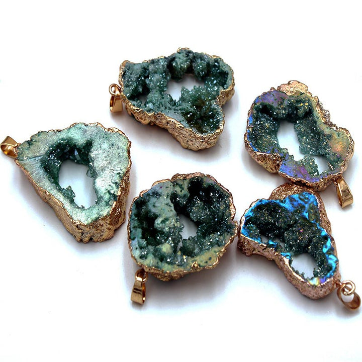 Natural Crystal Geode Pendant - Gaia-Amethyst-Nora Luxe