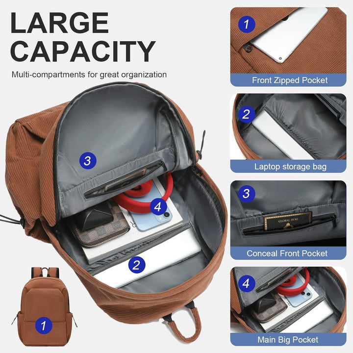 Lightweight Water-Resistant Laptop Backpack with Multi-Pockets – 15.6” (39.62 cm) TravelPro Series