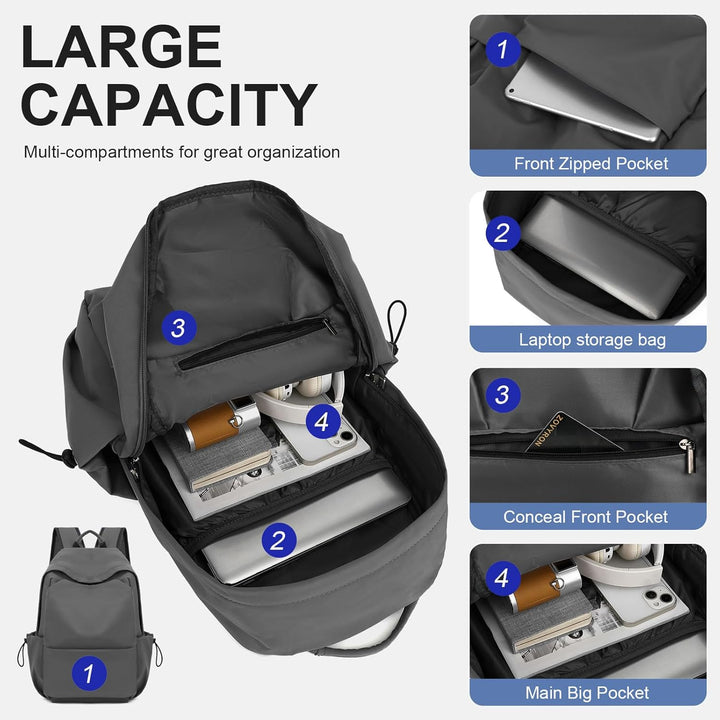 Lightweight Water-Resistant Laptop Backpack with Multi-Pockets – 15.6” (39.62 cm) TravelPro Series