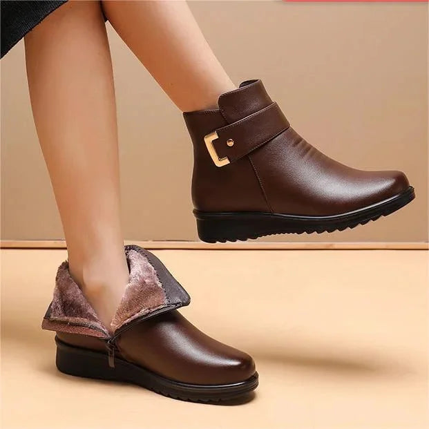 Orthopaedic Leather Ladies' Boots - Ella-Brown-3.0-Nora Luxe