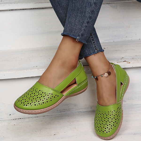 Orthopaedic Slip-ons with Cut-outs - Lena-Green-4.5-The Livary