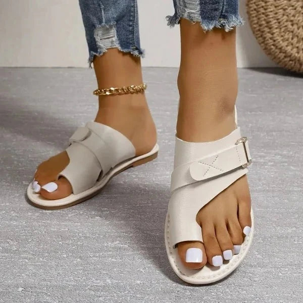 Orthopedic women's leather sandals with bunion correction – Livia (1+1 FREE)-Brown-3-Nora Luxe