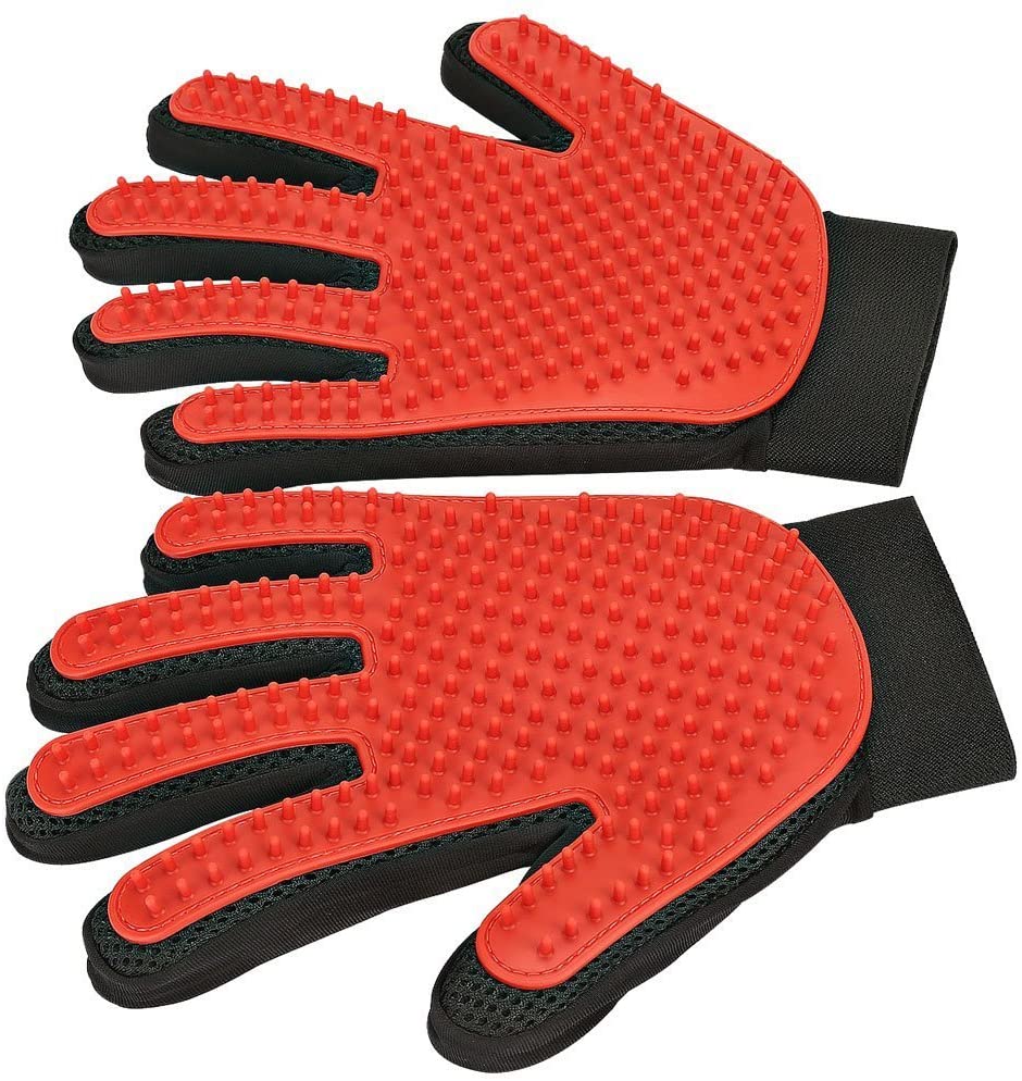 PET GROOMING GLOVE - SOFT AND EFFICIENT HAIR REMOVER FOR DOGS AND CATS-Pink-Nora Luxe