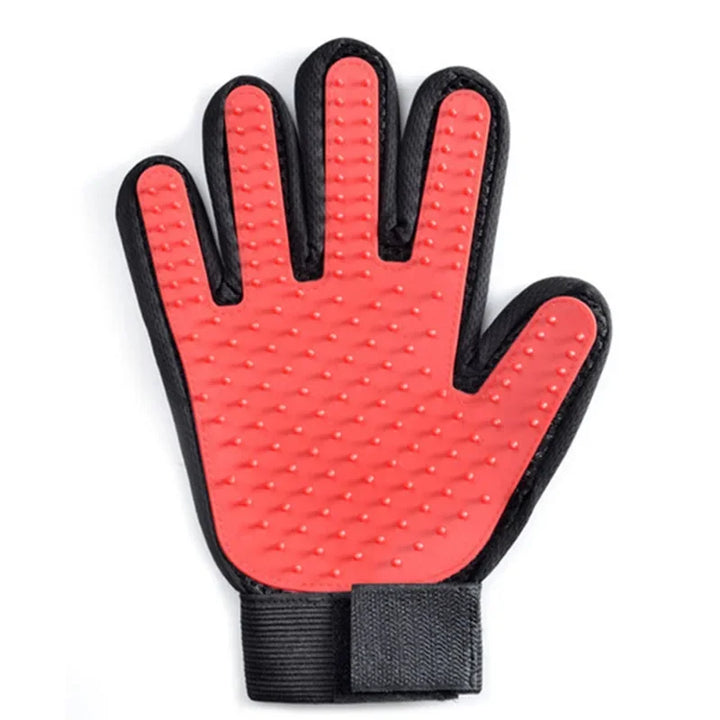 PET GROOMING GLOVE - SOFT AND EFFICIENT HAIR REMOVER FOR DOGS AND CATS-Red-Nora Luxe