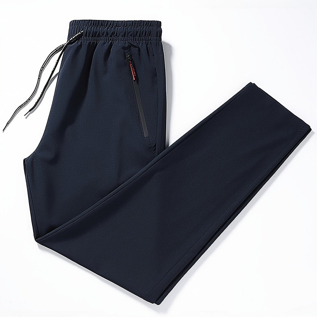 Plain Jogging Trousers with Zip Details - Milan-Marine Blue-XS-Nora Luxe