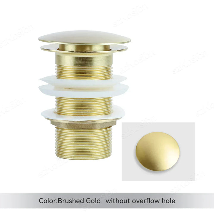 Pop‑Up Basin Drain Plug with Overflow Options – Buy 1, Get 1 Free-Brushed Gold-State of Style