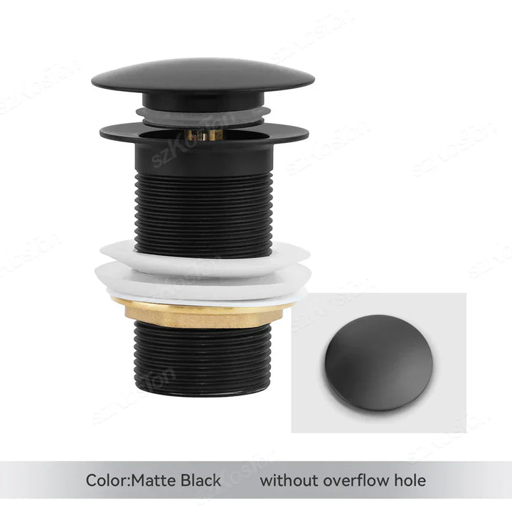 Pop‑Up Basin Drain Plug with Overflow Options – Buy 1, Get 1 Free-Brushed Gold-State of Style