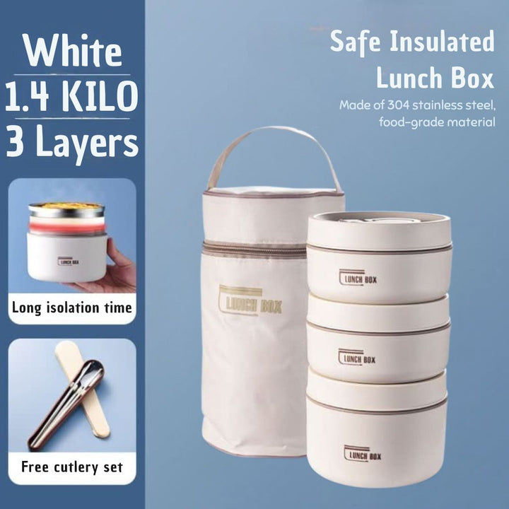 Portable Insulated Meal Container Set - LunchMate-White-2 dozen + bag + FREE cutlery set-Nora Luxe