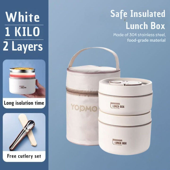 Portable Insulated Meal Container Set - LunchMate-White-2 dozen + bag + FREE cutlery set-Nora Luxe