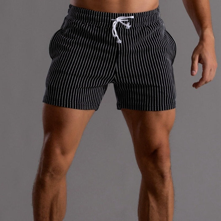 Quick-drying & Stylish Men's Swim Shorts made from Ripstop Polyester – Niko-Black-XS-Nora Luxe