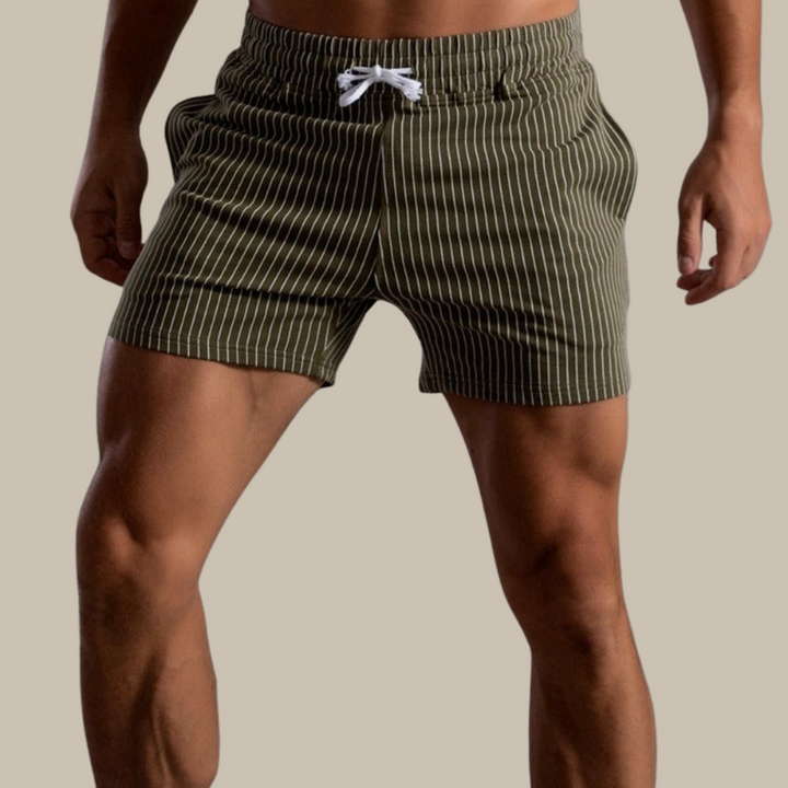 Quick-drying & Stylish Men's Swim Shorts made from Ripstop Polyester – Niko-Green-XS-Nora Luxe