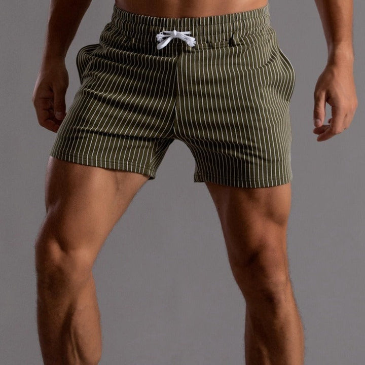 Quick-drying & Stylish Men's Swim Shorts made from Ripstop Polyester – Niko-Green-XS-Nora Luxe