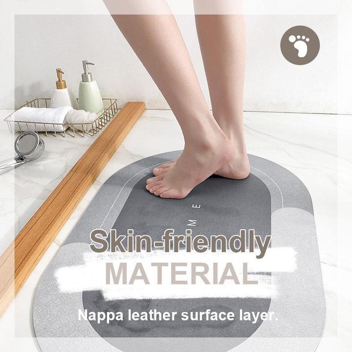 Quick-drying, Super Absorbent Bath Mat - AquaComfort-Blue-Oval-15.75*31.49 inches-Nora Luxe